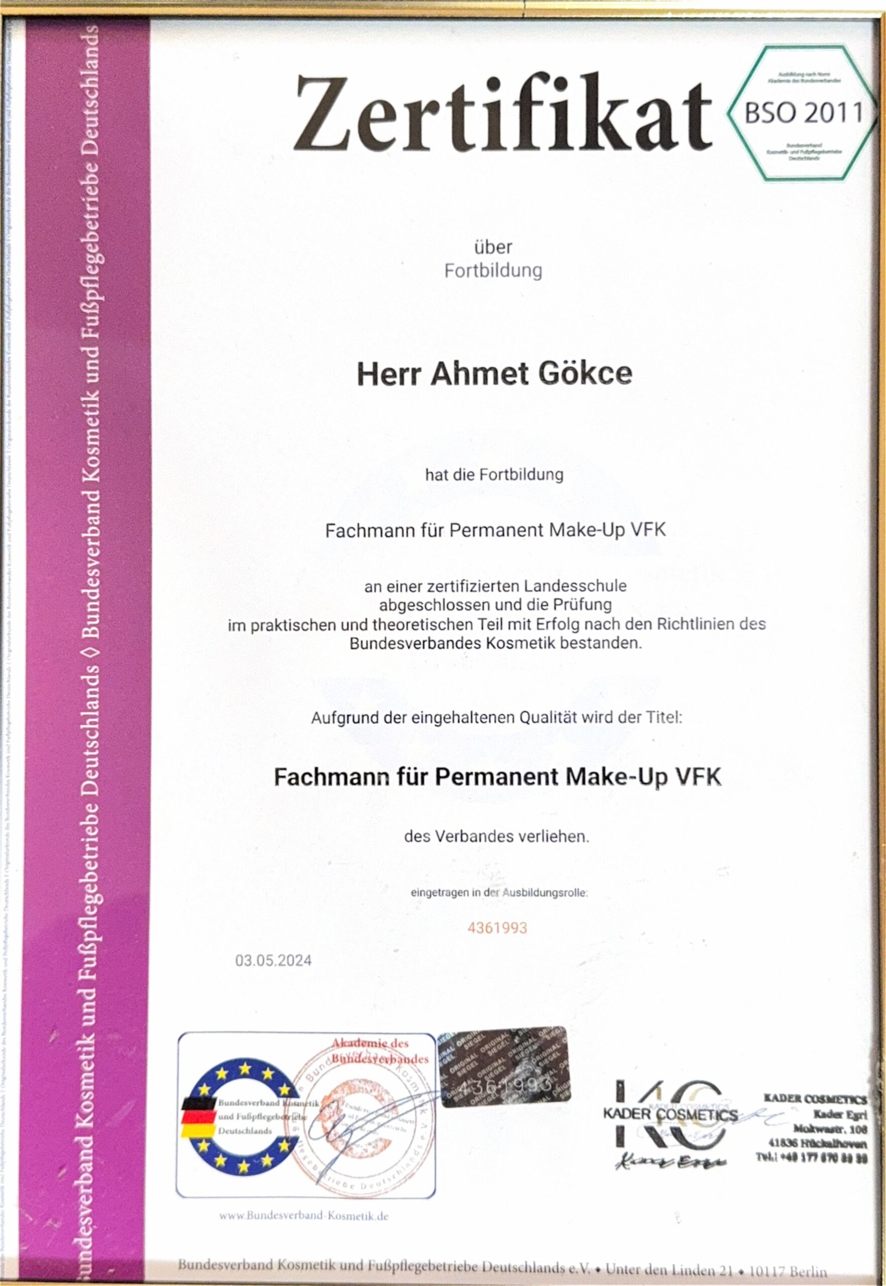 Ahmet Gökce – Fachmann für Permanent Make-up